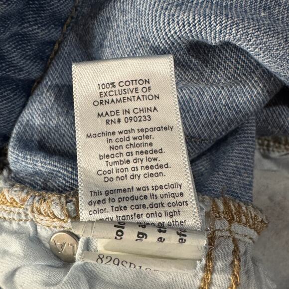 Pacsun SZ 26 Mom Jean Shorts Floral Embroidered Cuffed Hi-Rise Zip-Fly Pockets - Picture 8 of 8